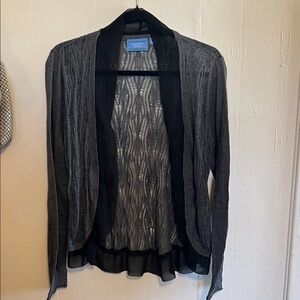 Simply Vera Vera Wang Charcoal and Black Cardigan